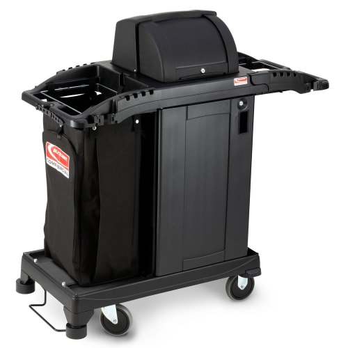 Suncast Commercial Compact Housekeeping Cart, Premium, Black